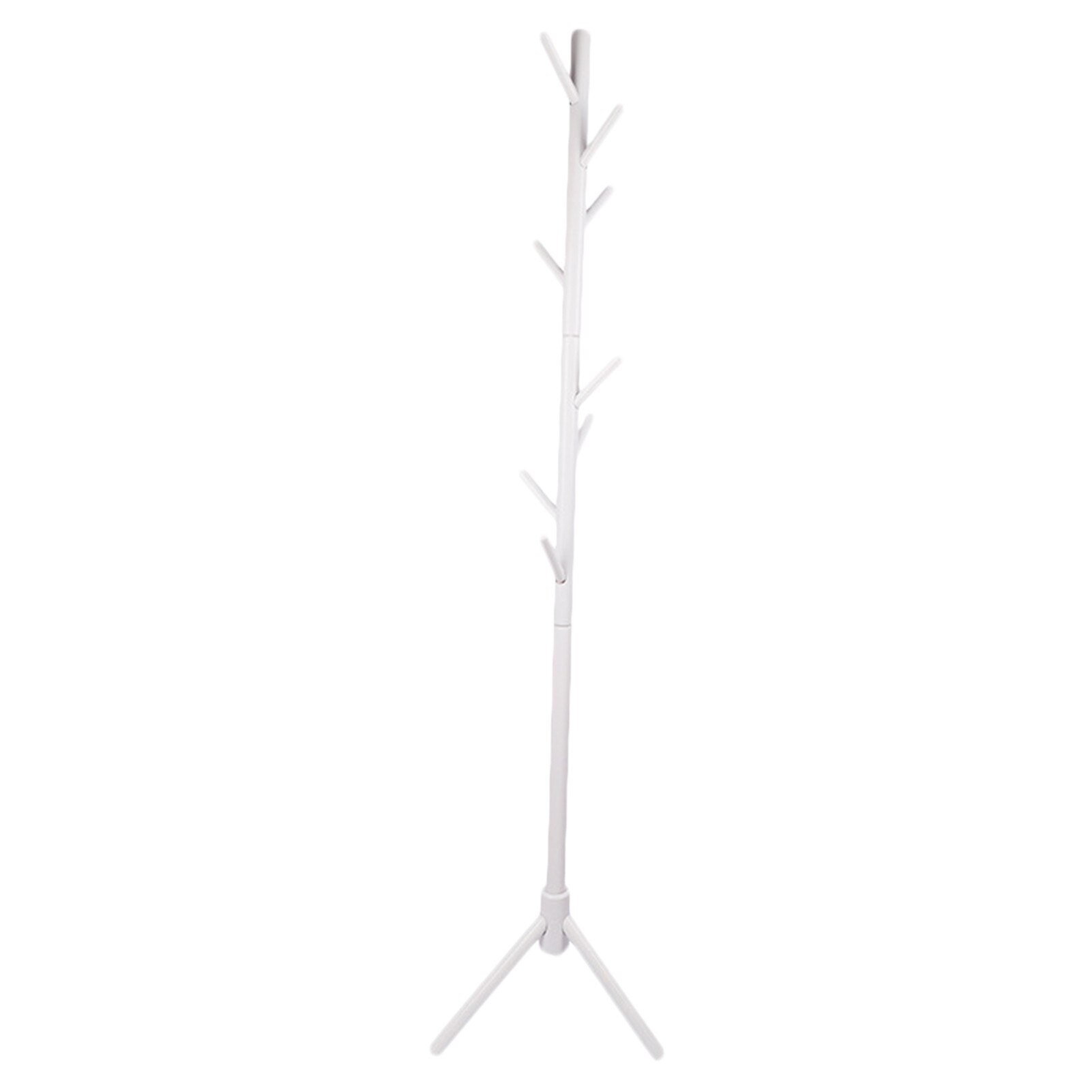 Wood Hangers Hat Coat Display Floor Standing Rack 6 Hooks Clothes Hanger Bedroom Clothing Organizer: Ivory