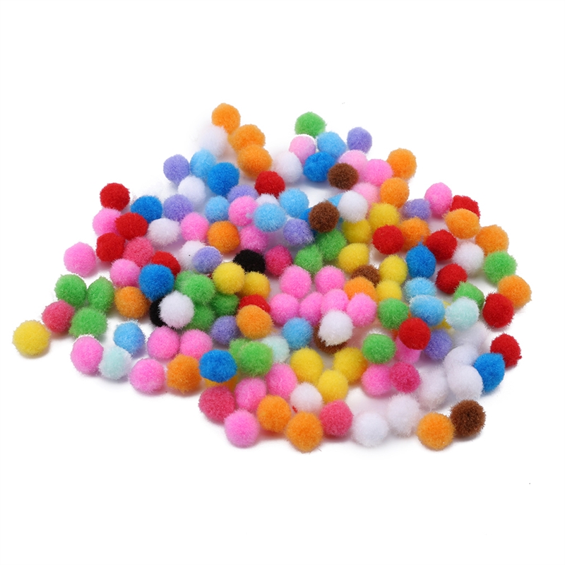 Large Medium Small Color Wool Ball Boy Girls Toys Kindergarten DIY Handmade Materials Plush Stick Pompoms Toy