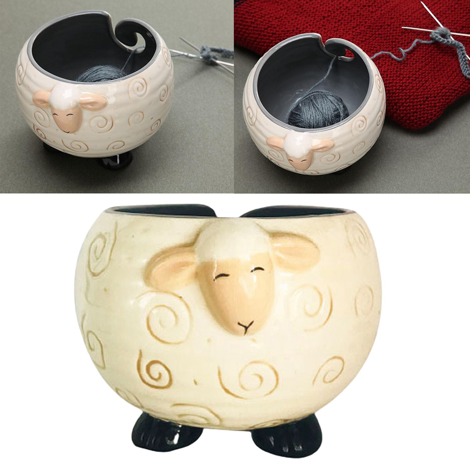 Ceramic Yarn Bowl Hand Knitting Bowl Portable Crochet Crafts