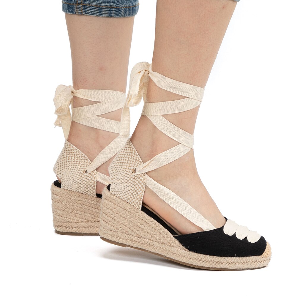 Sandalias Mujer Vrouwen Wedge Espadrille Sandalen Comfortabele Slippers Dames Womens Casual Schoenen Ademende Vlas Canvas Pompen