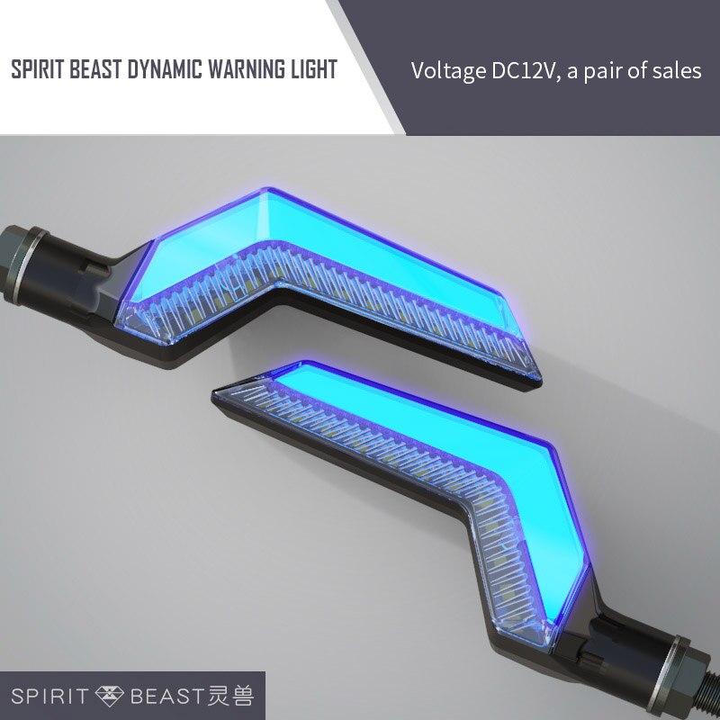 SPIRIT BEAST 12V Highlight Signal Lights LED Water Turn Signal Conversion Accessories Decorative Motorcycle Universal Indicator: blue
