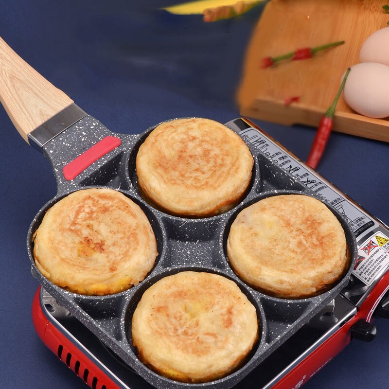 4 Hole Fried Egg Burger Pan Fried Egg Pan Pancake Frying Pan Egg Cooker Gas Stove