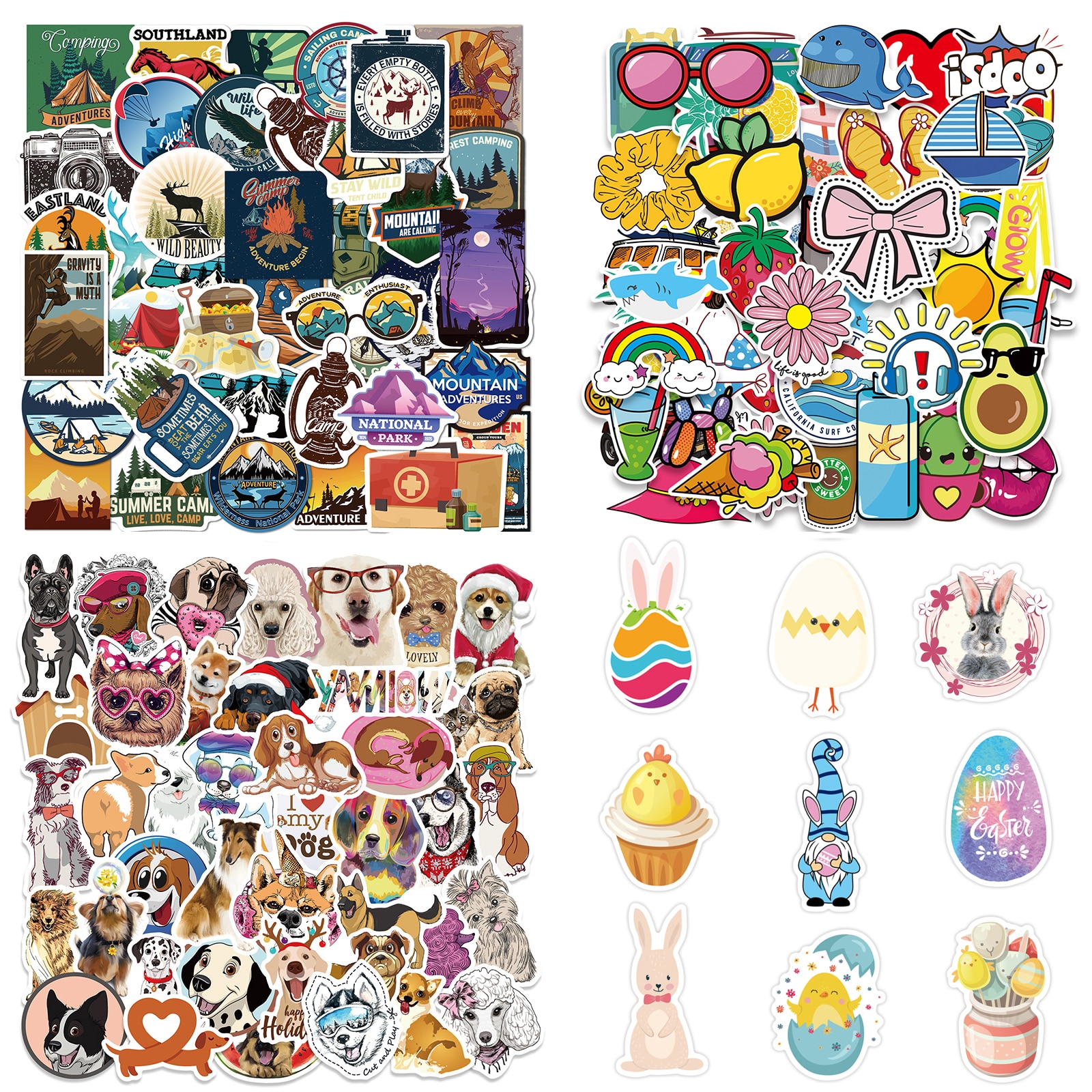 Easter Day Stickers Cartoon Anime Sticker Festival Pack for Laptop Bicycle Motorcycle Guitar Skateboard Decals Kids Toy Decal