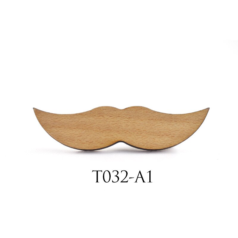 Pince à cravate moustache en bois, tout , , motif de personnalité imprimé, alliage: 2