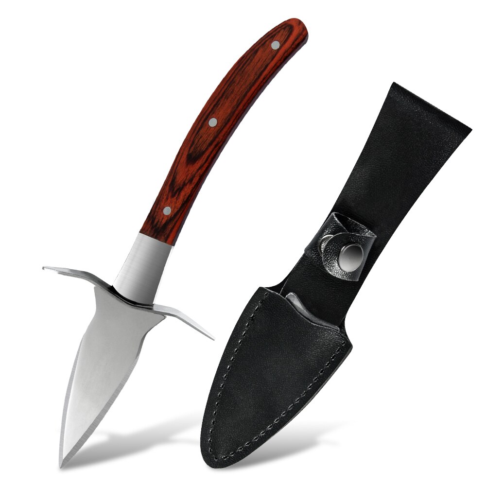 XYj Auster Messer einstellen Leder Messer Abdeckung Handschuhe Hülse Auster Öffnung Werkzeuge Messer Meeresfrüchte Multi Verwenden Stahl Hebeln Messer Schwarz braun: C.Braun