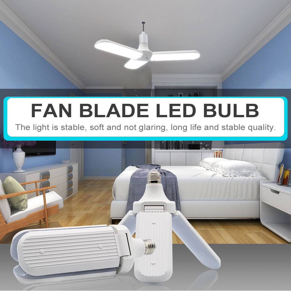 Førte highbay deformerbar garagelys 60w e27 85-265v 6000lm loftlampe til garage / loftsrum / kælder / hjem ledet minelampe  a1
