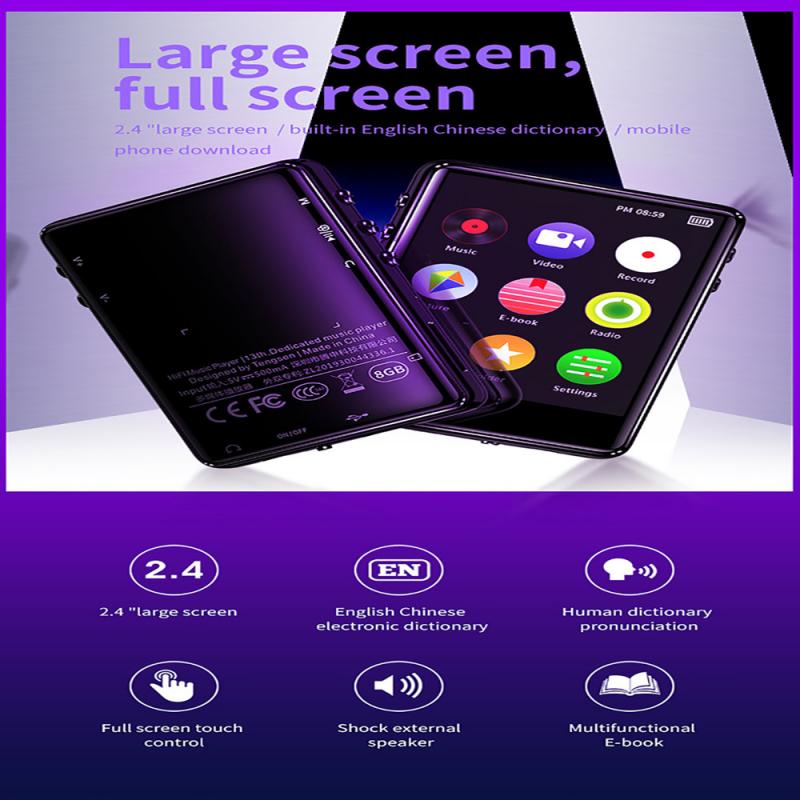1PC Newest For IQQ-X62 2.4 Inch Touch Screen Bluetooth5.0 MP3/MP4 Music Player Bluetooth Connectivity Support HIFI