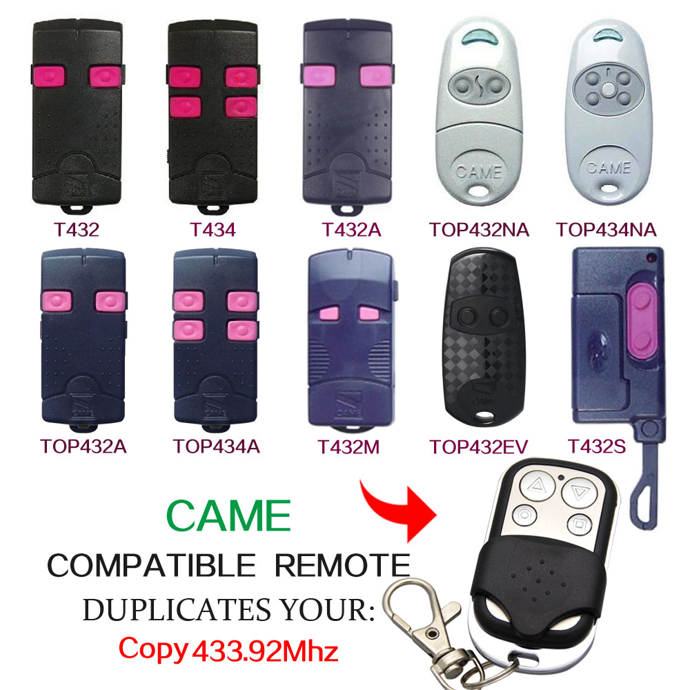 Copy CAME TOP432NA TOP432EV TOP432A T432S T432A T432M T432 remote control 433.92mhz copy garage door CAME 433mhz remote control