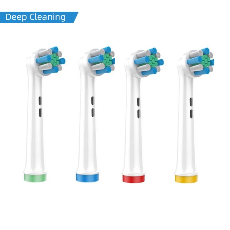 Têtes de brosse à dents électrique à poils Dupont, 4 pièces, blanchiment des dents, nettoyage quotidien, nettoyage précis, soins doux, fonction pour Oral B: Rouge