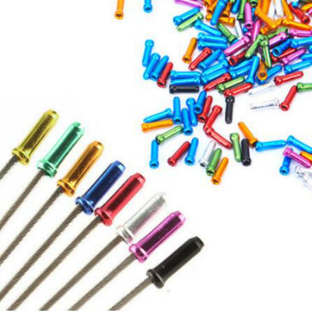 50Pcs Bicycle Cable and Housing Aluminum Bicycle Gear Rod Cable Head Crimping Mountain Bike Brake Cable Core Cover Bicycle Parts