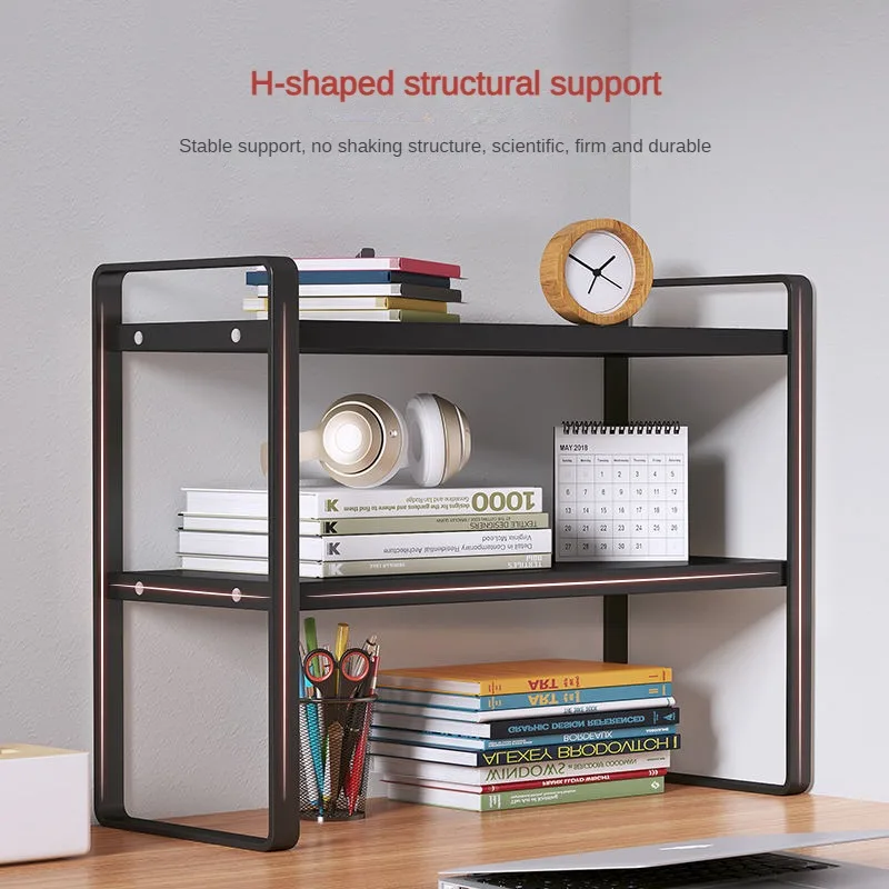 Shelf Desktop Storage Bookshelf Student Document Shelf Computer Racks Tiered Cabinet Office Accessories Stationery Holder