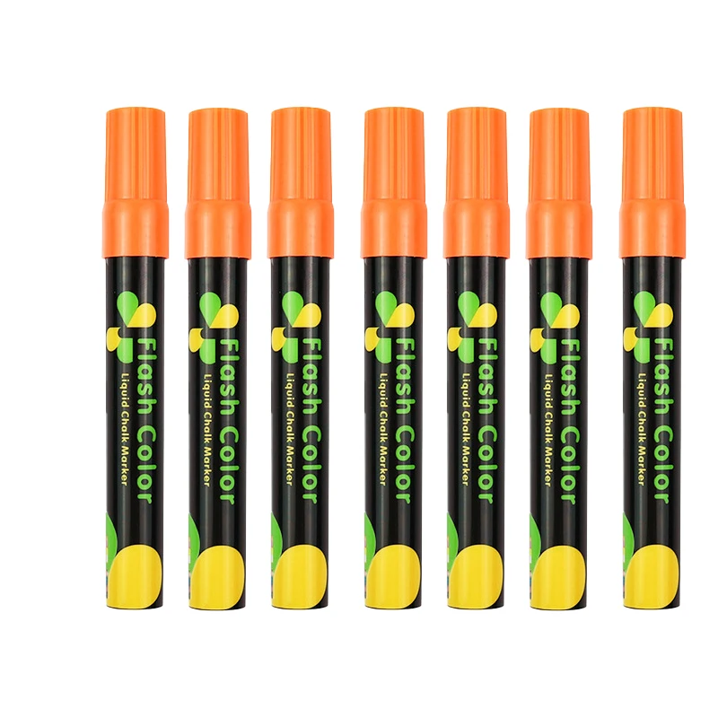 7/9 Stuks Vloeibaar Krijt Uitwisbare Markeerstift Whiteboard Graffiti Led Advertentie Krijtbord Fluorescerende Marker Pen Art Supplies: YELLOW