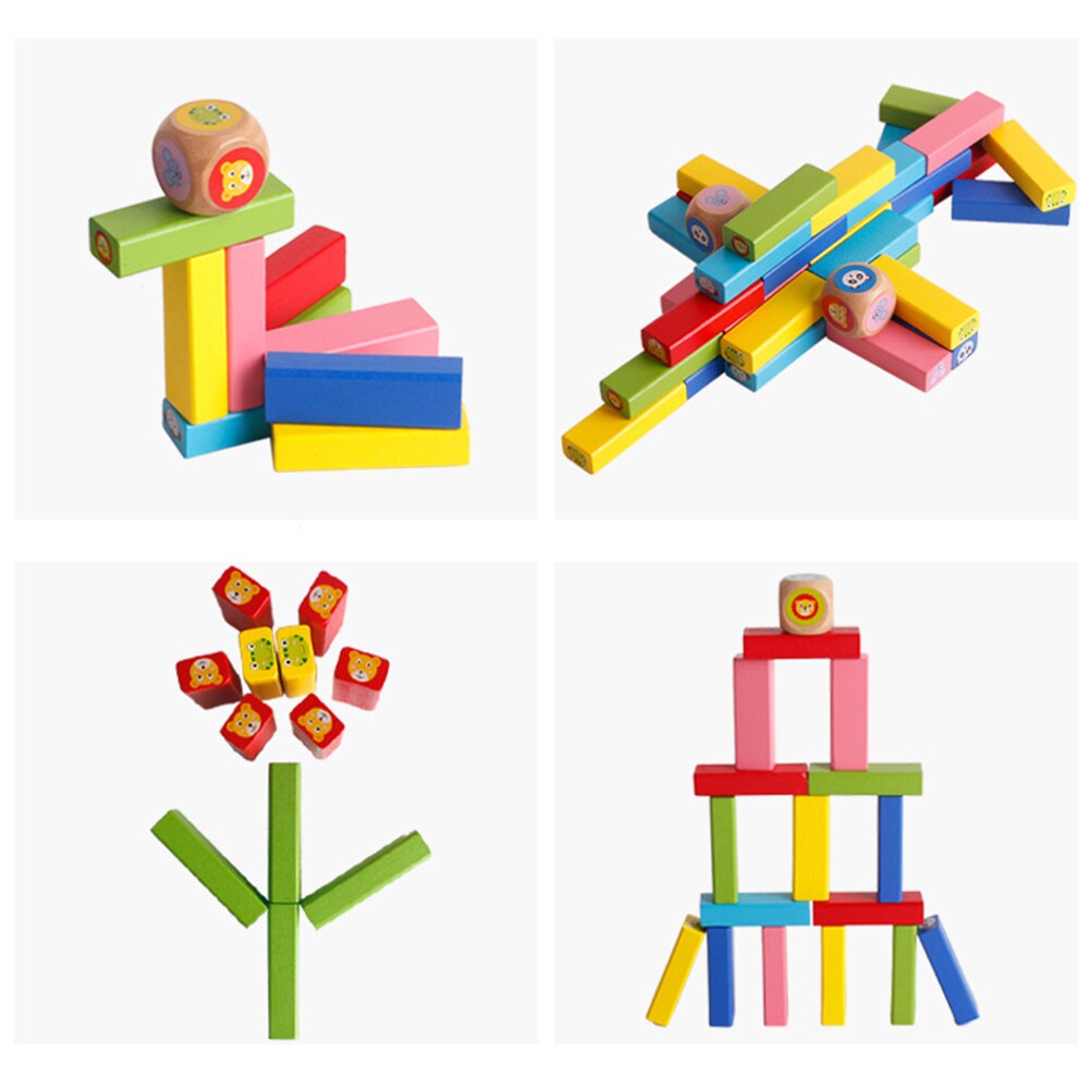 Kreative Stapel Höer Holz Block Spielzeug für freundlicher 3 Y Holz Stapeln Turm Domino Eltern Art Spiel Farbe Ebene Lernen