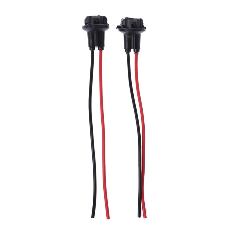 2 stk  t10 stik bil lampe kabel auto pære ledning lastbil lys førte pærer stikkontakt  e7ca: Sort