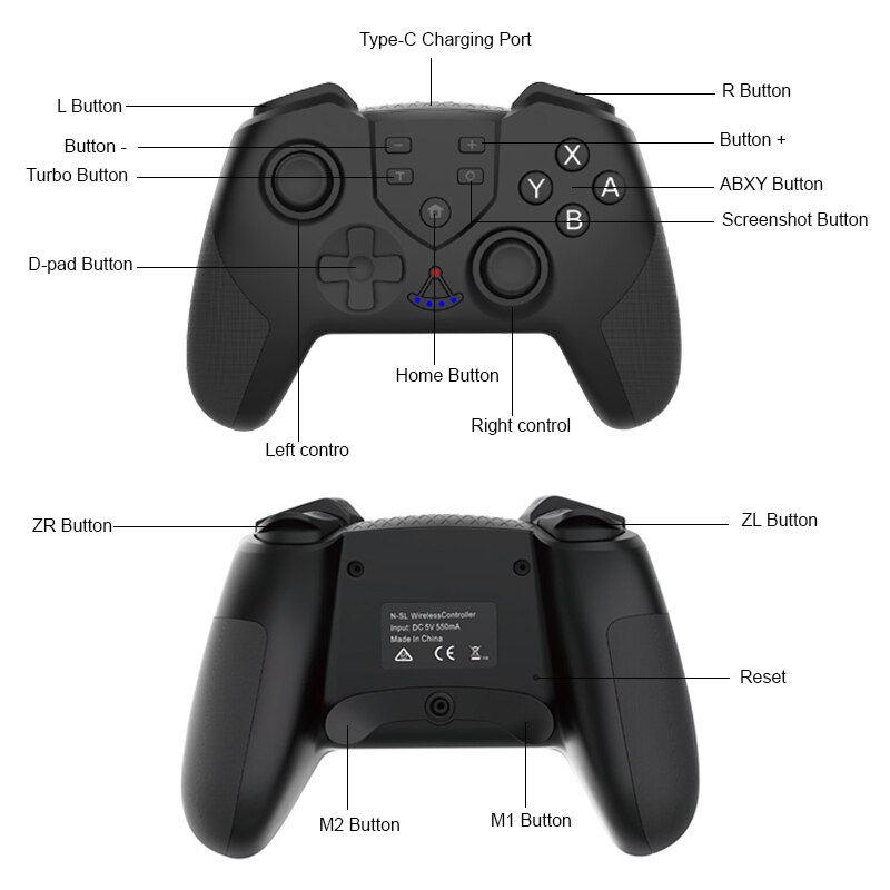 Bluetooth Pro Gamepad Voor N-Schakelaar Ns-Schakelaar Ns Switch Console Draadloze Gamepad Video Game Usb Joystick Switch pro Controller