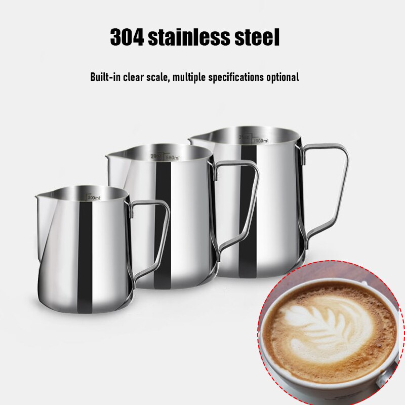 100/150/350/ ml maitokannut ruostumattomasta teräksestä valmistettu maidonvaahto kannu kahvi latte vaahdotus art kannu kannu kannu muki kuppi