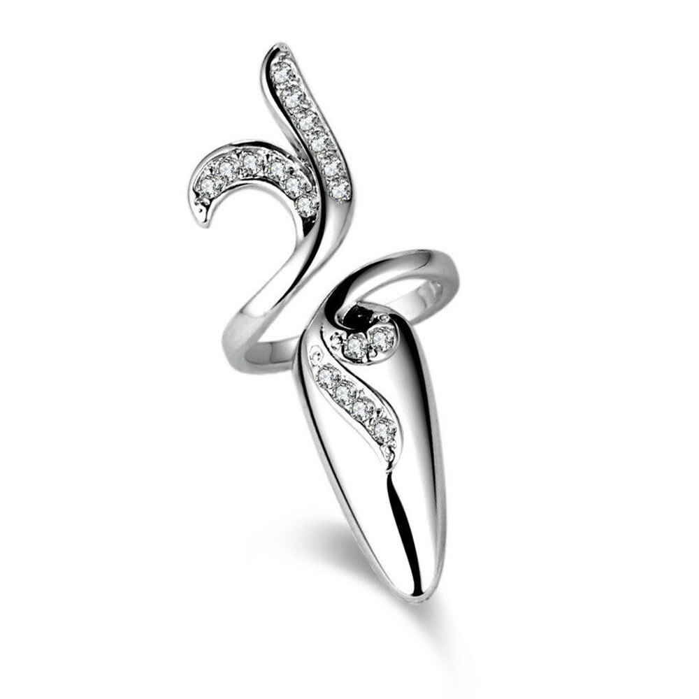 4pcs Finger Nail Ring Set Women Gold Crystal Fingernail Ring Gothic Cubic Zircon Punk Wedding Jewelry Accessories: Default Title