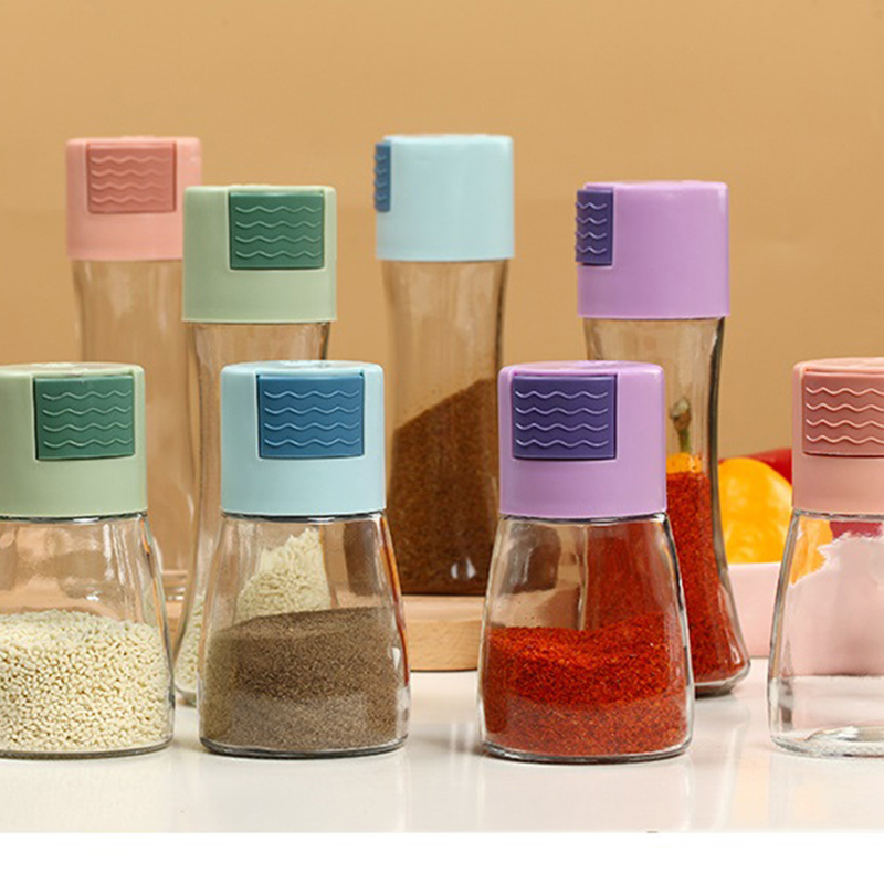 0.5g Metering Salt Shaker Push Sugar Bottle Spice Pepper Shaker Duster Salt Dispenser Seasoning Organizer Condiment Dispenser