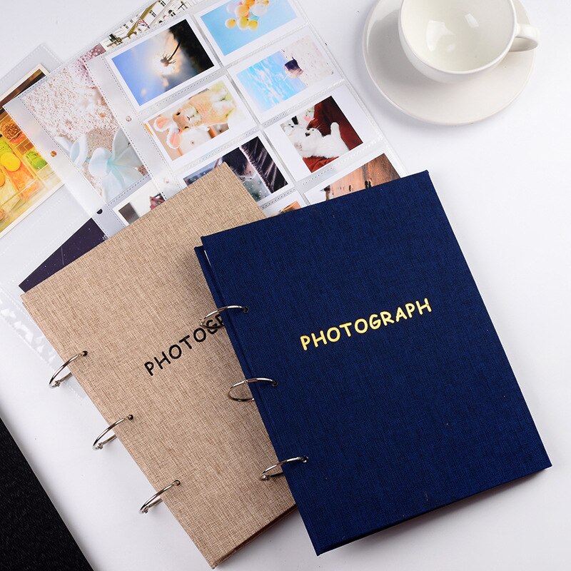 Stor kapacitet fotoalbum til billeder 10 x 15 løse blade 3 ringbind bog til 3 tommer 5 tommer 6 tommer 7 tommer billetter