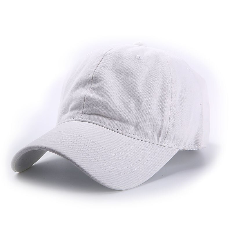 Solido Tinta Unita di Colore Cotone Lavato Berretto Da Baseball Delle Donne Degli Uomini di Casual Regolabile All'aperto Trucker Cappelli di Snapback Dropshipping Visiera di Sun: White