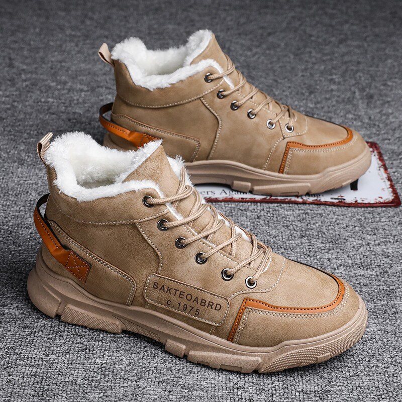 Chaussures hautes en toile à lacets pour homme, chaussures à la , décontractées, garde au , hiver