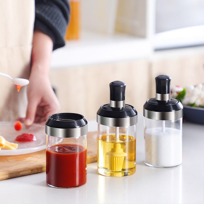 Glas krydda låda krydda flaska hushåll krydda tank kök förseglad krydda låda salt tank krydda låda krydda
