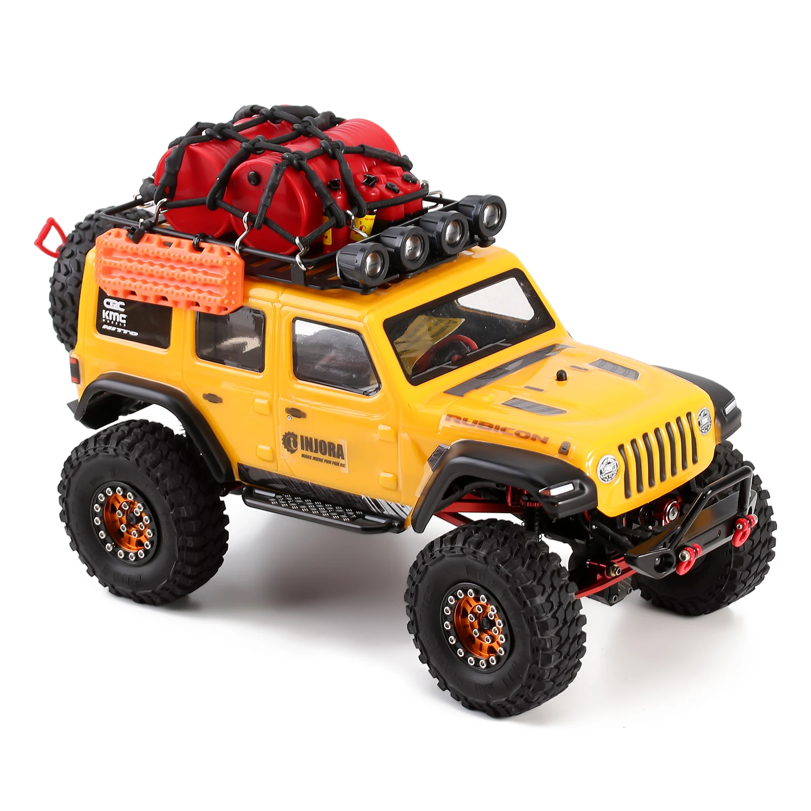 INJORA-extintor de incendios con decoración moldeada, pala para tanque de combustible, tambor de aceite para coche trepador de control remoto TRX4M SCX24 FCX24 Enduro24 1/18 1/24