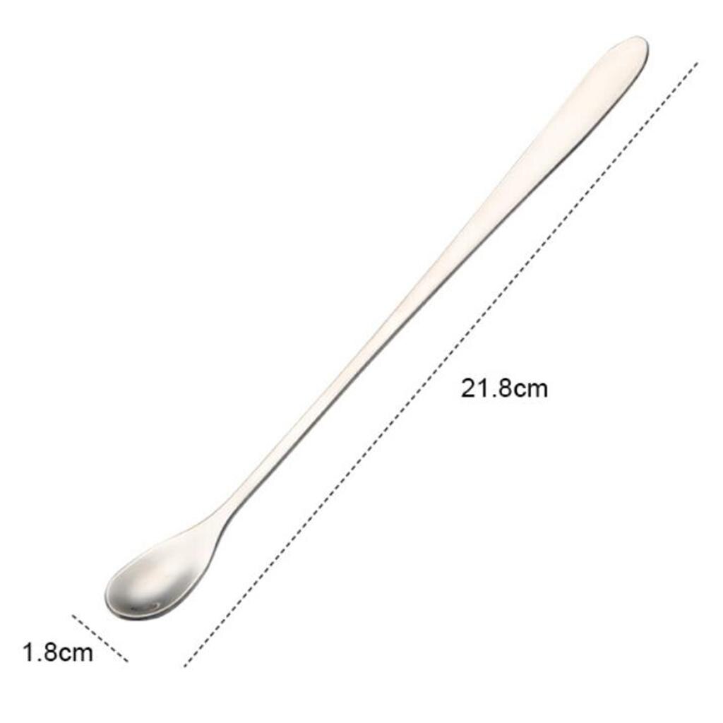 Stainless Steel Stirring Spoon Long Handle Dessert Cold Drink Tea Spoon 22cm
