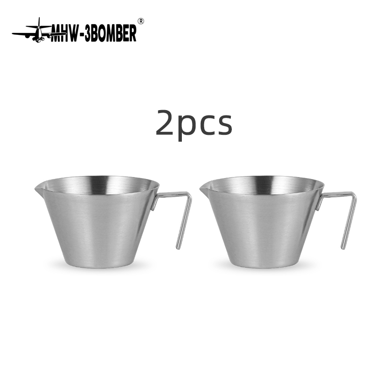 MHW-3BOMBER Espresso maatbeker met handvat Roestvrij staal Coffee Shot Koffie Gietbeker Thuis Keuken Meetaccessoires: Bruin