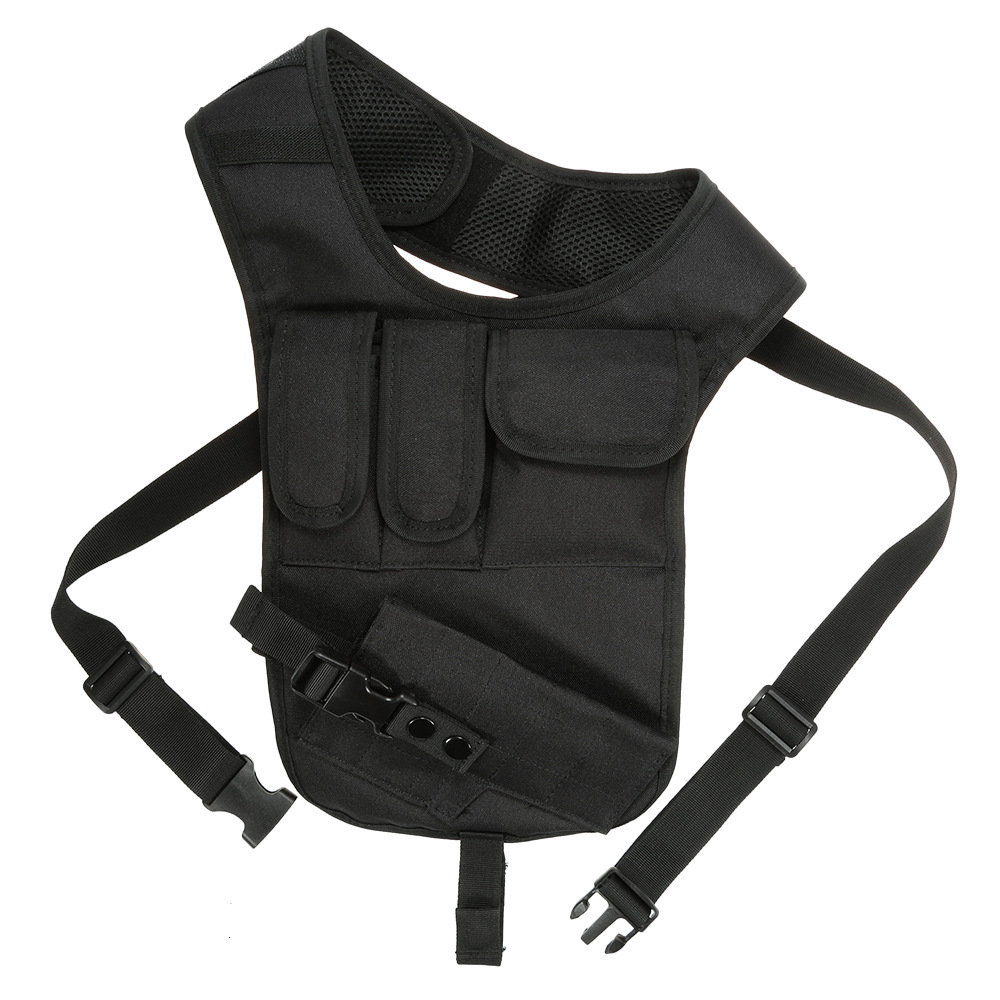 Funda de pecho táctica oculta multifuncional para hombre, bolsa de almacenamiento de hombro de nailon antirrobo para caza al aire libre: Default Title