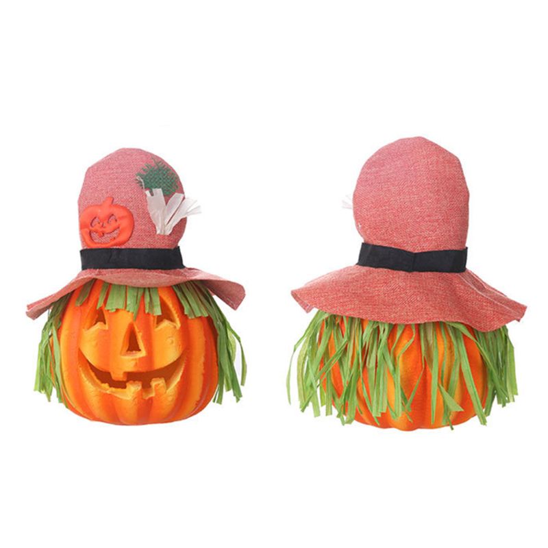 Hat Scarecrow Pumpkin Lamp Glowing Foam Pumpkin Lamp For Halloween Party Bar W0YC