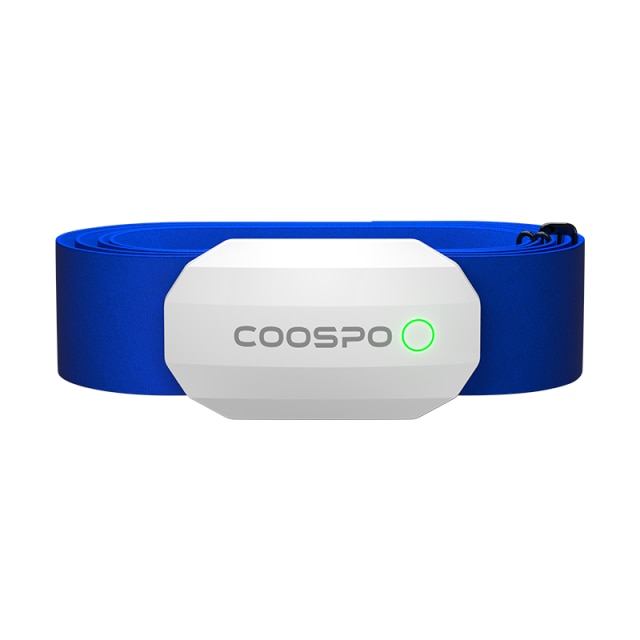 CooSpo-Monitor de ritmo cardíaco para el pecho H808S, Bluetooth ANT +, resistente al agua, para correr al aire libre, ciclismo, ordenador para bicicleta Wahoo Garmin: H808S White -  Blue