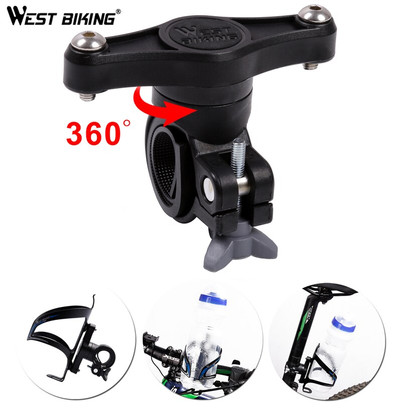 West Fietsen 360 Graden Rotatie Fiets Flessen Kooi Houder Adapter Fiets Stuur Fiets Zadelpen Water Flessen Mount Adapter