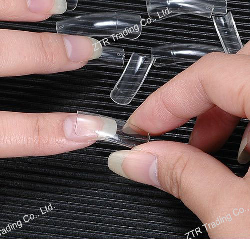 100 stks Kunstnagels met Lijm & Case Set Acryl Kunstmatige nep Nagels Half Volledige Cover Wit Natuurlijke Transparante Huidskleur Tips