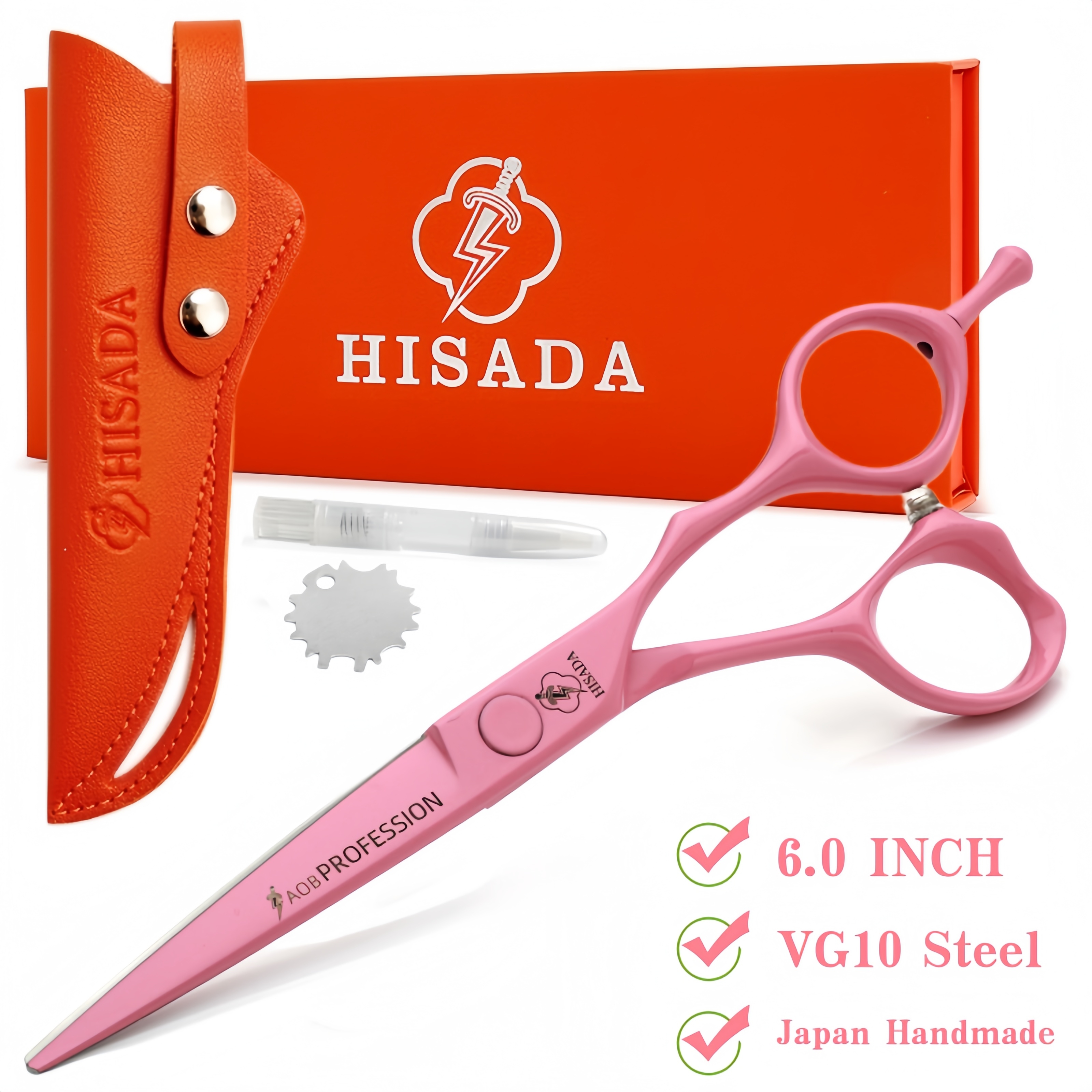 Hisada kappersschaar 5.5/6.0/6.5 inch roze kappersschaar haarknipmachine kappersaccessoires: Groente