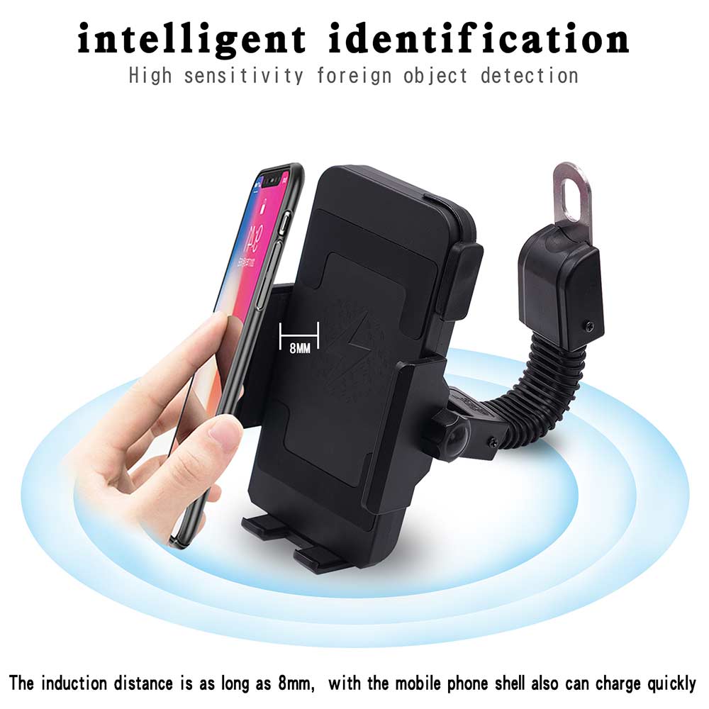 Motorfiets Telefoon Houder Draadloze Oplader QI Snelle Voor Samsung iPhone Mobiele Telefoon Houder Motorbike Moto Mobiele Smart Phone Stand