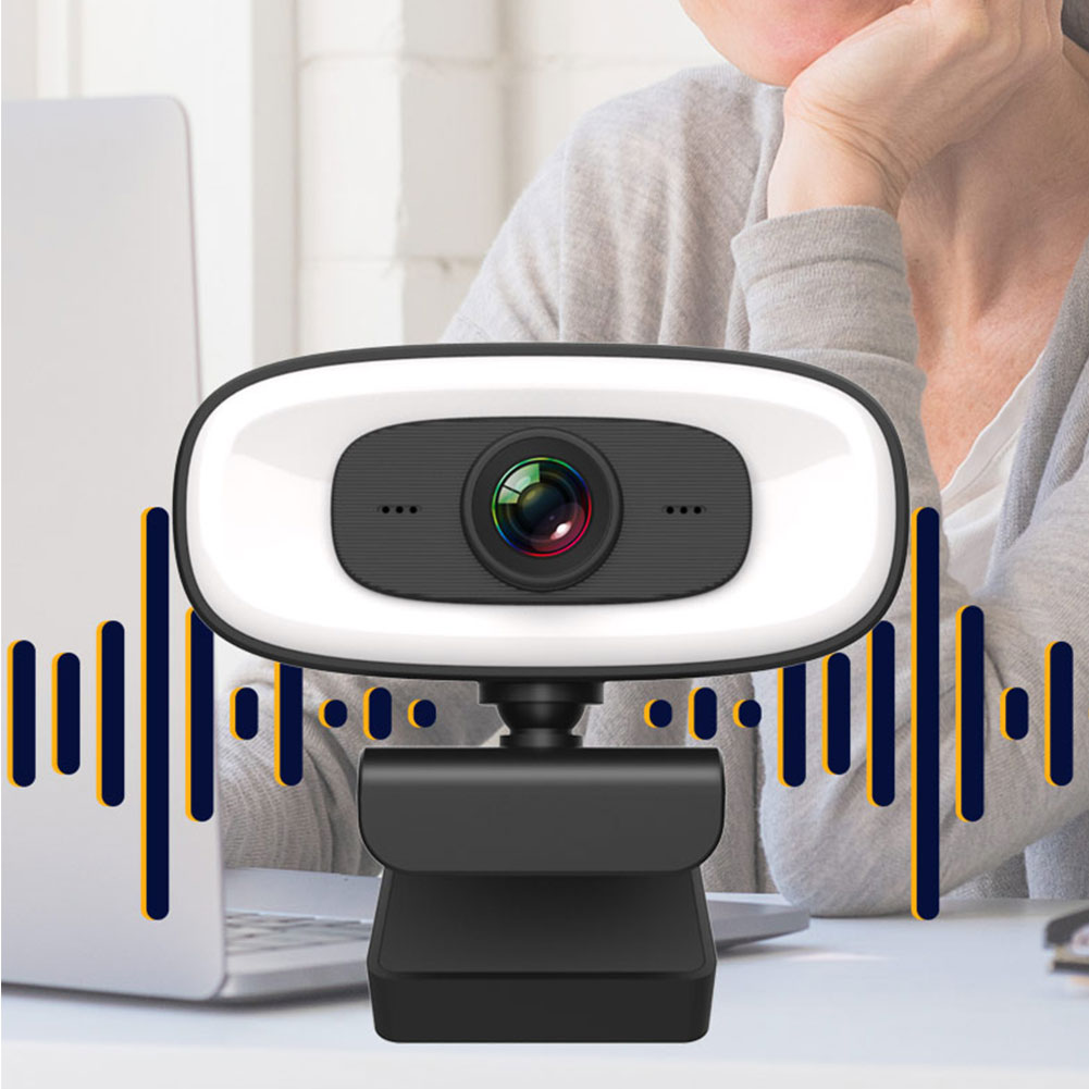 360 Degree Rotatable Computer Webcam Online Classes Wide Angle Camera Calling Gaming Desktop Laptop With Microphone USB HD Video