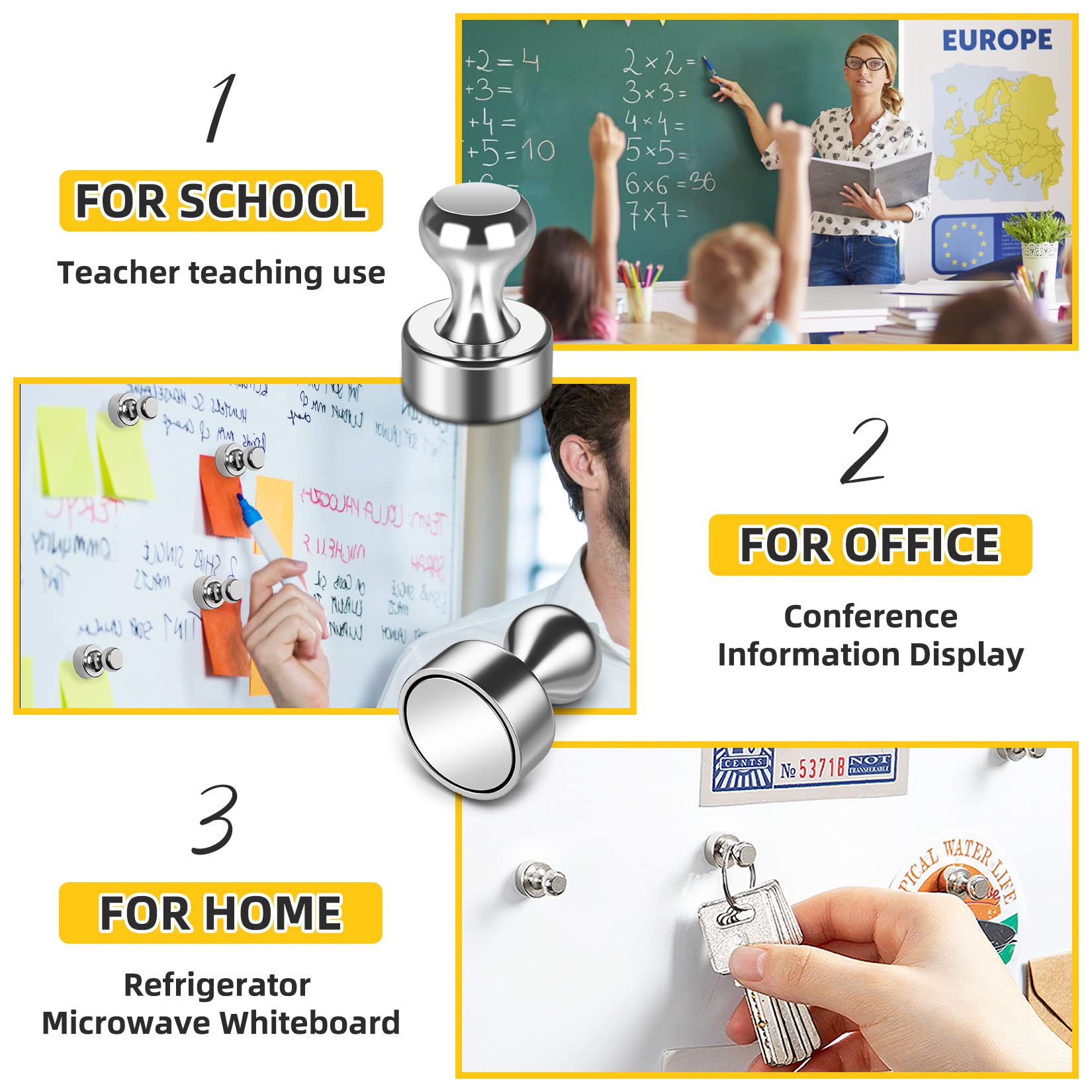Koelkastmagneten Magnetische Punaises, Koelkastmagneten Whiteboard Magneten Kaart Magneten, Kleine Neodymium Magneten Kantoormagneten F