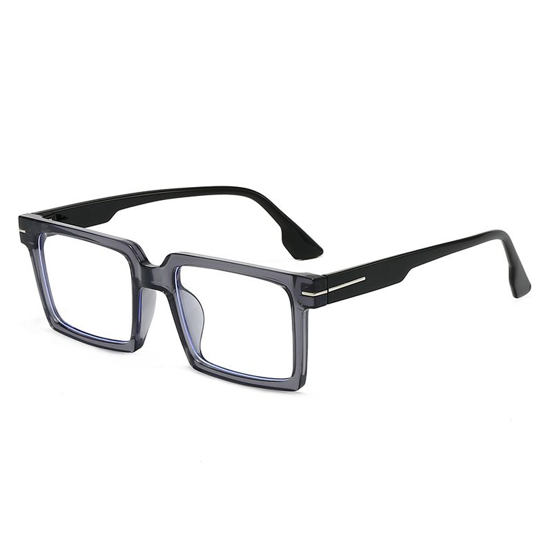 European and American fashionable square frame glasses, daily decoration for men and women, anti-blue light glasses for shopping: GRAY
