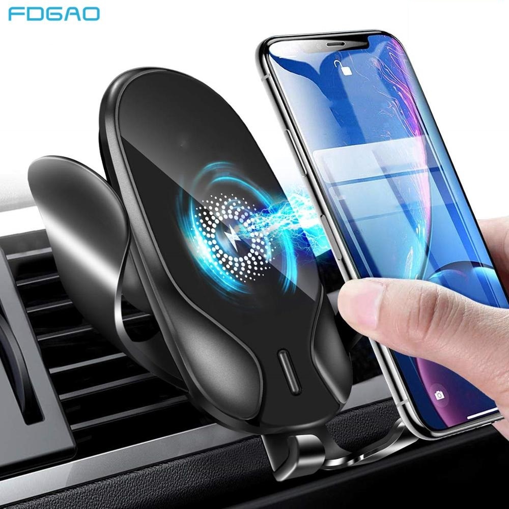 FDGAO 15W Fast Qi Wireless Car Charger Mount Holder Stand For iPhone 11 Pro XS Max XR X 8 Samsung S9 S10 S20 Huawei Mate 30 Pro