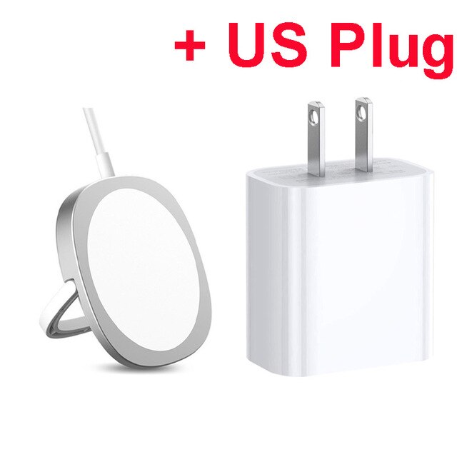 Caricabatterie Wireless magnetico Magsafing originale 15W per iPhone 12 Pro Max Mini ricarica rapida USB C ricarica rapida PD US EU Plug: White with US Plug