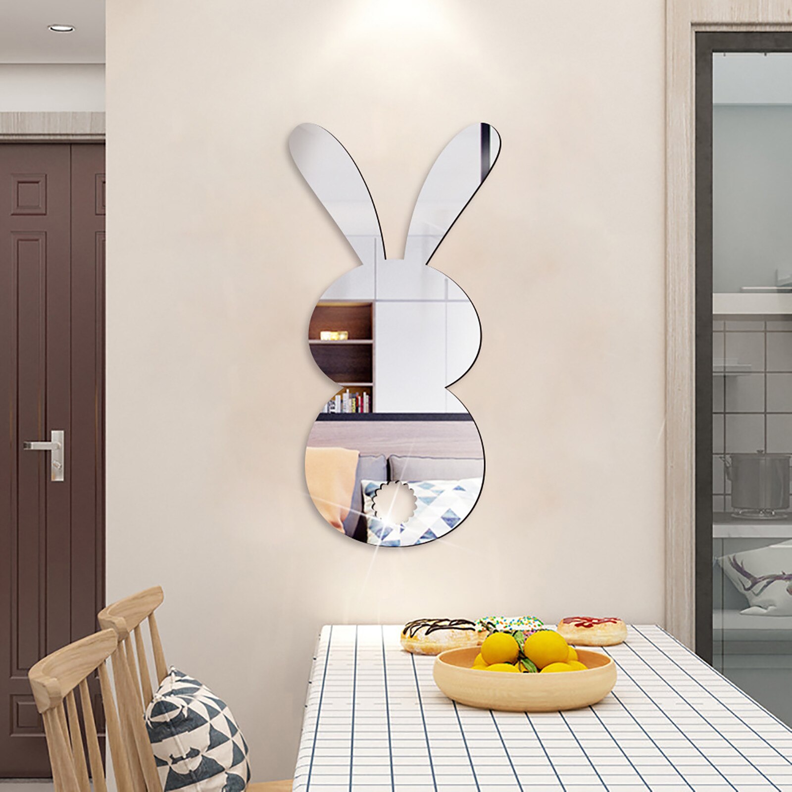 Diy Rubbit Bunny 3D Spiegel Muursticker Voor Woonkamer Art Home Decor Vinyl Decal Acryl Sticker Muurschildering Muur Decor pasen