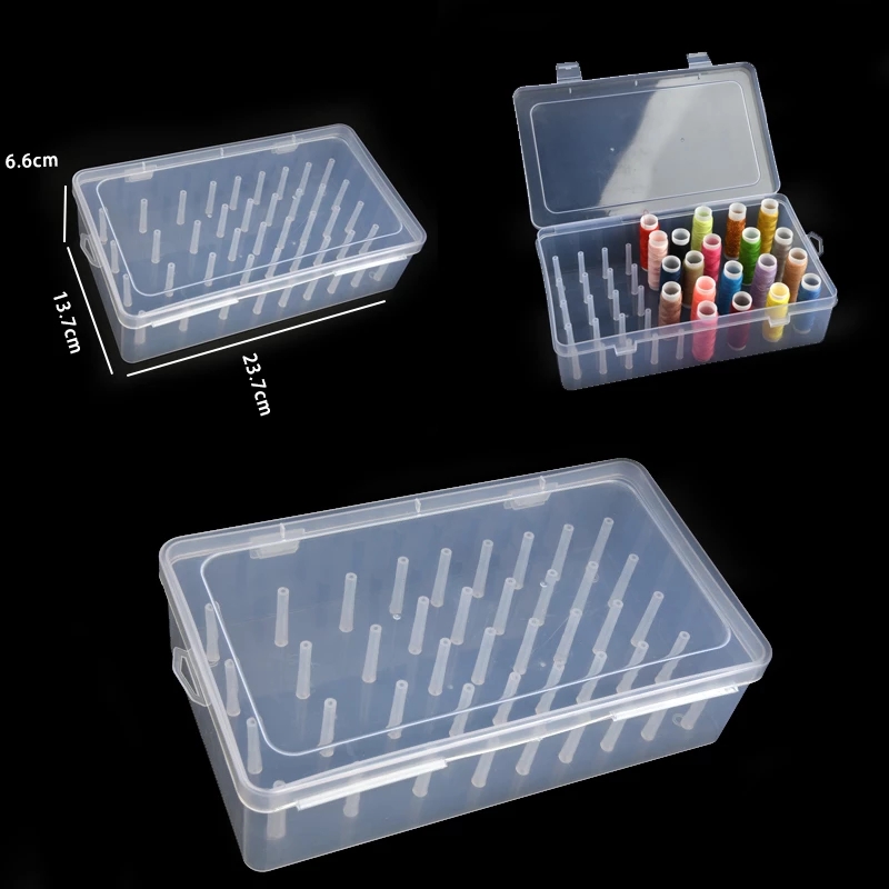 Naaigaren Doos Met 42 Spoelen Grote Capaciteit Craft Opslag Klossen Organizing Case Lege Spoelen Organiser Met Trays Pole