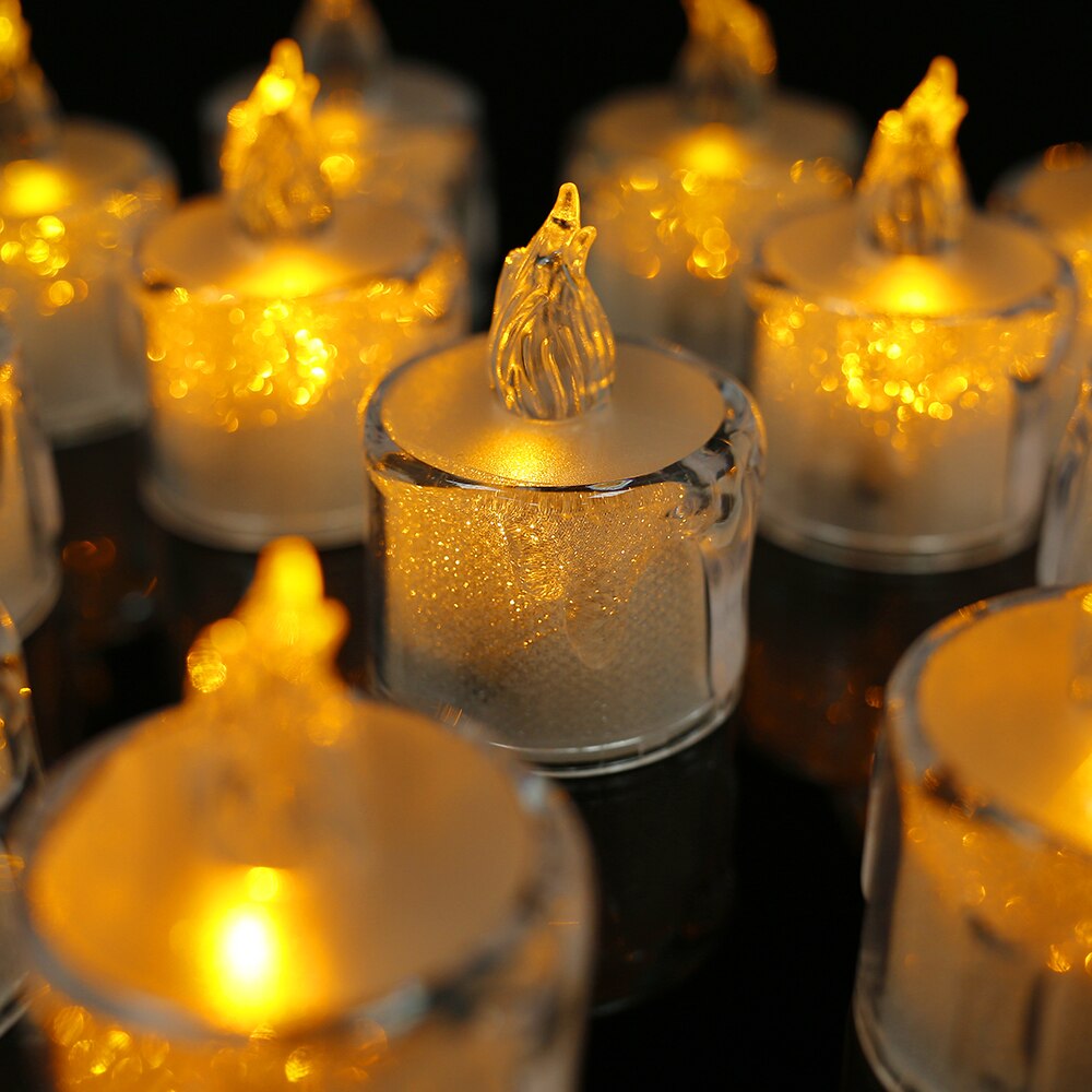 12Pcs LED Candle Lightings Electronic Battery Operated Candle Lights Flameless Flickering Candles Lamp Party Decor Candles Bulk