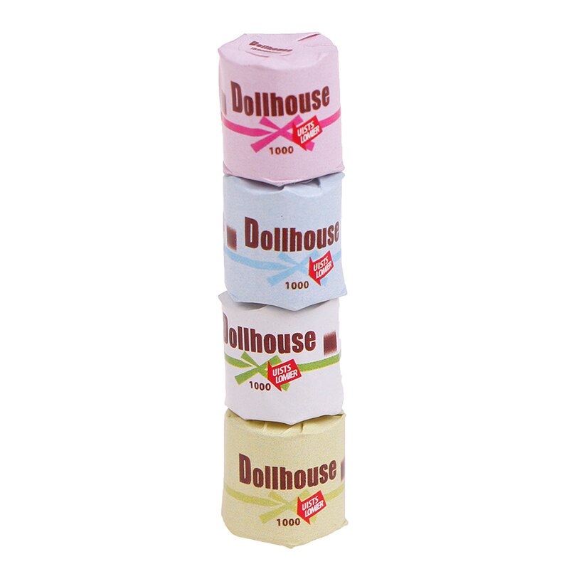 2 stücke 1/12 Skala Puppenhaus Miniatur Mini Gewebe Papier Rolle Badezimmer Dekor Zubehör
