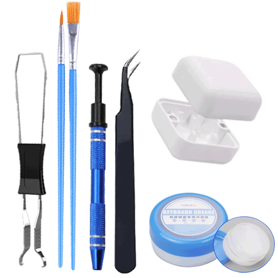 Mechanical Keyboard Kit Switch Puller Opener Keycaps Puller Switch Lubrication Package for Mechanical Gamer Swap Keyboard