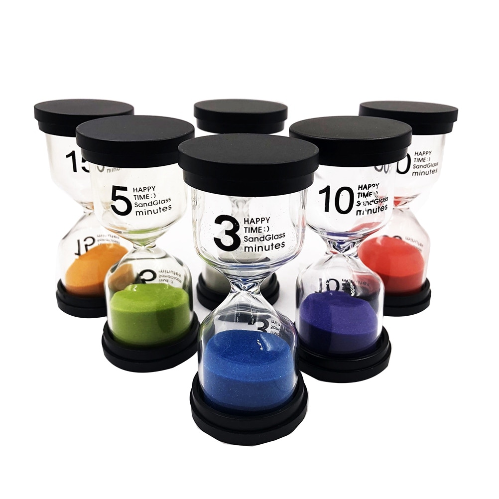 6 Stck Sanduhr einstellen Minuten Kompakte Sanduhr Timer Sand Uhr Dekoration Kunststoff Sanduhr Heimat Dekor Party Dekor freundlicher
