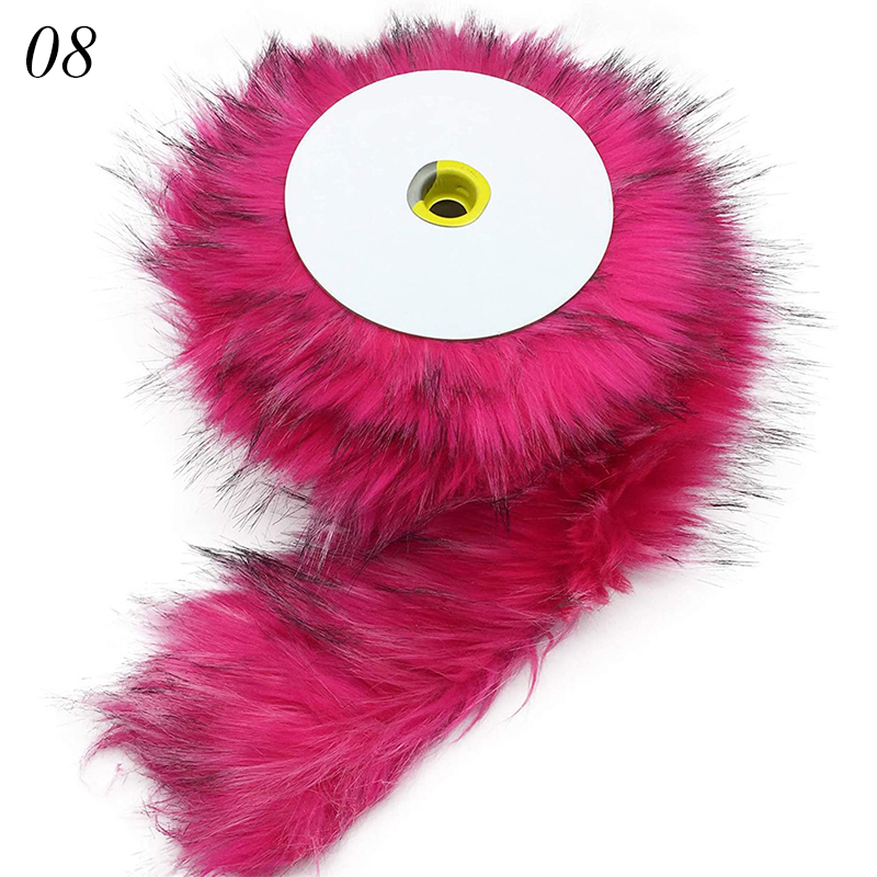 1M Faux Fur Furry Fluffy Trim Diy Accessories Home Decor Sewing Trimming Costume Crafts Luxury Warm Garment Parkas Coat Collar: 08 rose red