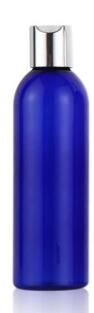 10 stuks/partij 250ml schijfvormige dop fles lege plastic huisdier lotion fles reisformaat plastic flessen voor shampoo: Diepblauw