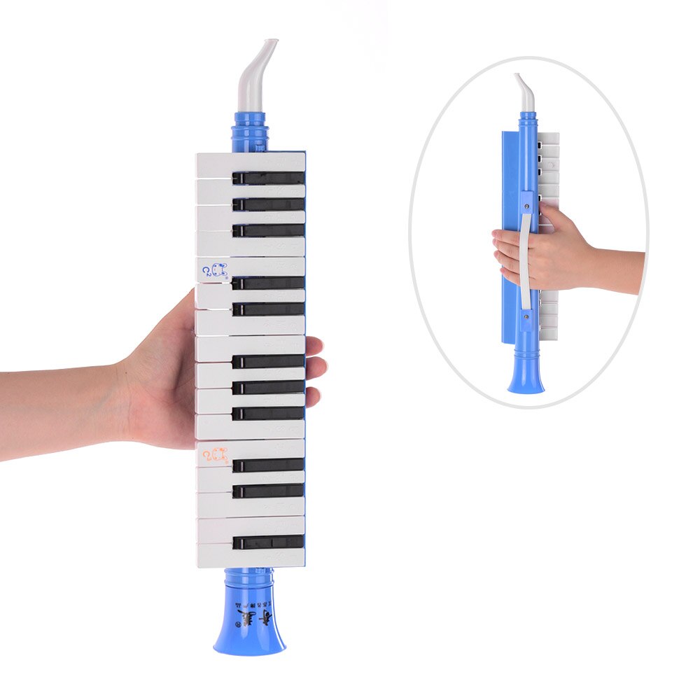 Melodica portátil de 27 teclas para estudiantes, armónica de resina de ingeniería ABS con bolsa para amantes de la música: Azul
